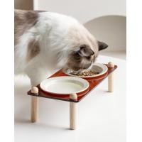 ราคา MM SHOP ชามน้องหมาน้องแมว ชามข้าวสัตว์เลี้ยง จานเซรามิคพร้อมฐานวางอะคริลิค ขาไม้โอ๊ค ม่วง S (12542356)