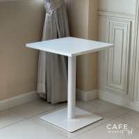 ราคา Cafemaker โต๊ะไม้ปิดผิวท็อปสีขาวทรงสี่เหลี่ยม ขาเหล็กสีขาวฐานสี่เหลี่ยม Lily-Series C 75x75 ซม. (12543199)