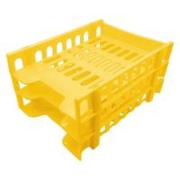 ราคา ORCA กะบะพลาสติก 3 ชั้น (รุ่นA3) สำหรับใส่กระดาษ A4 ผลิตจากพลาสติกคุณภาพดี แข็งแรงทนทาน สามารถวางซ้อนกันได้ เหลือง (12561121)