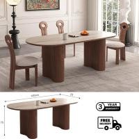 ราคา Bunise Oval dining table SD76 ชุดโต๊ะอาหารไม้ยางพารา รุ่น โต๊ะขนาด 140/160/180/200CM สีโอ๊ค 6-8 ที่นั่ง โต๊ะอาหารรูปเอลล 140*70*75CM (12564829)