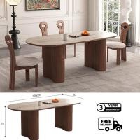 ราคา Bunise Oval dining table SD76 ชุดโต๊ะอาหารไม้ยางพารา รุ่น โต๊ะขนาด 140/160/180/200CM สีโอ๊ค 6-8 ที่นั่ง โต๊ะอาหารรูปเอลล 160*80*75CM (12564830)