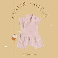 ราคา Cali ชุดเสื้อกางเกง เด็กอ่อนผูกหน้า สีพาสเทล *ป้าย Cali baby sand,เสื้อกางเกง 0-3 (12562650)