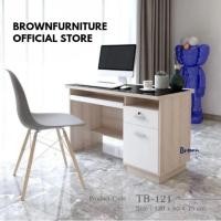 ราคา Brownfurniture โต๊ะทำงาน120ซม. กว้าง120x60x75ซม. พิเศษกระจกชาดำบนท็อปโต๊ะเมลามีน [สินค้ามีพร้อมส่ง] SO/GP กทมปริมณฑล/ประกอบให้ (12564209)