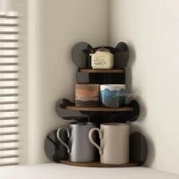 ราคา Loadingofficial-ชั้นวางของเข้ามุมรูปทรงน้องหมี รุ่น 3 ชั้น ดำ+ไม้เข้ม (12585998)