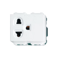 ราคา Panasonic WEG1191K WIDE SERIES เต้ารับเดี่ยว เสียบขากลมแบน มีกราวด์ 2P+G 16A 250V (12578439)