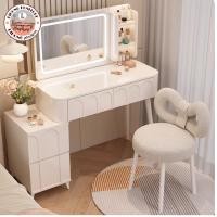 ราคา Lihong ND-024 โต๊ะเครื่องแป้งสไตล์โมเดิร์น พร้อมกระจกไฟLEDและเก้าอี้ ขาว 60cm. (12585432)