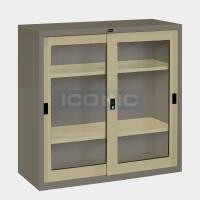 ราคา ICONIC ตู้บานเลื่อนกระจก 3 ฟุต รุ่น SLG-3 W88 x D40 x H88 เทาสลับ (10238932)