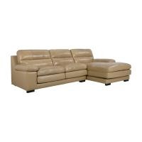 ราคา index living mall โซฟาหนังแท้ผิวสัมผัส l-shape ด้านซ้าย รุ่นมอสโคว่า - สีเบจ (12497864)