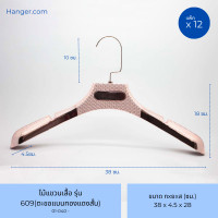 ราคา Hanger.com ไม้แขวนเสื้อ ไม้แขวนพลาสติก ไม้แขวนสูทพลาสติก รุ่น 609 มีร่อง มีกันลื่น บ่าสูท 12 ไม้ สีชมพู (12573044)