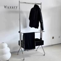 ราคา Wuxury.furniture ราวแขวนเสื้อผ้าสแตนเลสเคลื่อนที่ ตู้เก็บเสื้อผ้า ส่งฟรี รุ่นสีดำ (12576357)