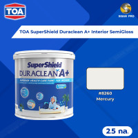 ราคา TOA SuperShield Duraclean A+ SemiGloss ทีโอเอ ซุปเปอร์ชิลด์ ดูราคลีน เอ พลัส สีน้ำทาภายใน ชนิดกึ่งเงา ขนาด 2.5 กล. #8260 Mercury (12575165)