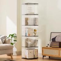 ราคา Loadingofficial-ชั้นวางของ / วางหนังสือทรงสูงประหยัดพื้นที่ รุ่นหมุนได้ 360 องศา สีดำ 4 ชั้น (12577377)