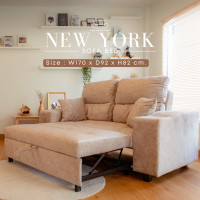 ราคา [CCR Furniture] โซฟาเบดรุ่น New York โซฟาเบด2ที่นั่ง เสริมชั้นMicrogel พนักพิงปรับได้ 3 ระดับ แจ้งสีทางแชท 170 cm. (10562772)