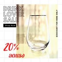 ราคา dining vaisselle แก้วน้ำ sylvia medium glass ทรงวงรีขอบทอง หรูหรา (12122961)