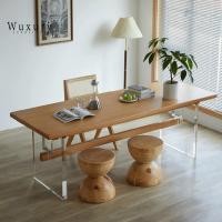 ราคา Wuxury Furniture โต๊ะทานข้าวมินิมอล TOPไม้สนแท้แข็งแรง ขาอะคริลิคใส โต๊ะกินข้าว โต๊ะทำงาน โต๊ะไม้ แต่งบ้านminimal 220 cm (12110035)