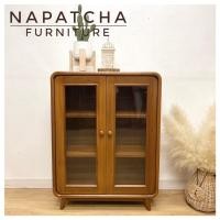 ราคา NAPATCHA ตู้เคาน์เตอร์ไม้สักมินิมอล ตู้โชว์ รุ่น N1-82-01/สีไม้ ลายธรรมชาติ ไม้ 80 มิมิมอล (10708425)