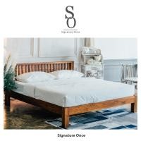 ราคา Signature Once เตียงนอนไม้สัก รุ่น SO-005 สี ทีค Mid Century Modern 6 ฟุต (10205349)