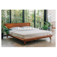 ราคา Signature Once เตียงนอนไม้สัก รุ่น Beveled สี ทีค Mid Century Modern 6 ฟุต (ต่างจังหวัด) (10205368)