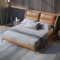 ราคา shira - เตียงนอนวัสดุหนัง หัวเตียงเป็นขนเป็ด เตียงนอนวัสดุหนัง หัวเตียงไส้ในเป็นขนเป็ดธรรมชาติ ขนาดเตียง5ฟุต สีน้ำตาล (10255290)