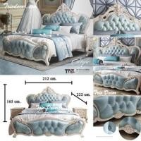 ราคา Choktavee เตียงเจ้าหญิง เตียงวินเทจ เตียงหลุยส์ รุ่น TOB-11642 สีฟ้า 6ฟุต เตียงนอน (10251313)