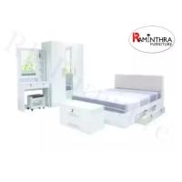 ราคา RaminthraFurniture ชุดห้องนอน DD รุ่น Milano Set (1) 6 ฟุต (10466701)