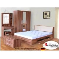 ราคา Raminthra Furnitureชุดห้องนอนหัวเบาะMilano 6ฟุต เตียงหัวเบาะ 6ฟุต+ตู้ผ้า3บาน+โต๊ะแป้ง80ซม. 6 ฟุต (10466715)