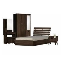 ราคา Raminthra Furniture ชุดห้องนอน 3.5ฟุต ระแนงหลังเหล็ก เตียง+ตู้เสื้อผ้า 3บาน+โต๊ะแป้ง 60 ซม.+ตู้ข้างเตียง 3.5 ฟุต (10466739)