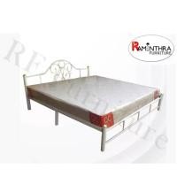 ราคา Raminthra Furniture เตียงเหล็ก ขนาด 6 ฟุต รุ่น โฟกัส + ที่นอนสปริง สีขาว ขาว 6 ฟุต (10466917)