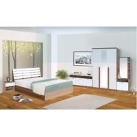 ราคา Raminthra Furniture ชุดห้องนอนระแนง 6 ฟุต ( สีโอ๊ค / ขาว ) - 6 ฟุต (10466658)