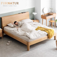 ราคา FURNATUR เตียงนอนไม้โอ๊ค รุ่น BD027 5ฟุต (10900737)