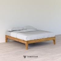 ราคา TF Mochi Bed เตียงไม้สักสไตล์ญี่ปุ่น BE107 158x204x40cm.(5ft.) ญี่ปุ่น สี Light Teak ไม้สัก (10932688)
