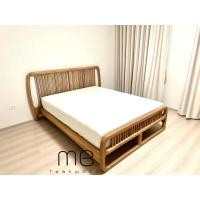 ราคา MB Teakwood เตียงซี่กลมไม้สัก รุ่น mbSKU-00013 สีสักทอง ไม้สัก 5ฟุต สไตล์ญี่ปุ่น (11050421)