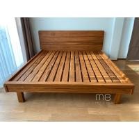 ราคา MB Teakwood เตียงนอนไม้สักพื้นระแนง รุ่น mbSKU-00088 สีสักทอง ไม้สัก 5ฟุต สไตล์ญี่ปุ่น (11051103)