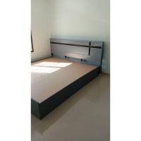 ราคา Singh Furniture เตียงไม้ MDF เตียงนอน เตียง ขนาด 3.5ฟุต 5ฟุต 6ฟุต เตียงราคาถูก เทาตัดดำ 3.5ฟุต (12229061)