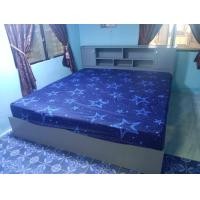 ราคา สิงห์อมร เตียงนอน ไม้MDF ขนาด 3.5ฟุต 5ฟุต 6ฟุต เทา 5ฟุต (12220406)