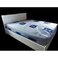 ราคา Singh Furniture เตียงไม้ MDF เตียงนอน เตียง ขนาด 3.5ฟุต 5ฟุต 6ฟุต เตียงราคาถูก ขาวล้วน 3.5ฟุต (12229058)