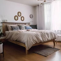 ราคา Muufurniture เตียงไม้สไตล์ญี่ปุ่น รุ่น Tomi Oak Wood Size 193*213.5*111 cm. (12222880)