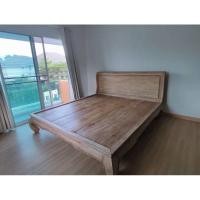 ราคา daohandmade เตียงไม้สัก ขาไม้หนาแน่นแข็งแรง ขนาด 6 ฟุต (12327477)
