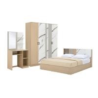 ราคา Index Living Mall ชุดห้องนอน รุ่นแมกโนเลีย (เตียง, ตู้เสื้อผ้า 4 บาน, โต๊ะเครื่องแป้ง) สีธรรมชาติ/หินอ่อน 6 ฟุต (12334852)