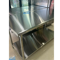 ราคา ร้านคัดสรร โต๊ะสแตนเลส 2 ชั้น เกรด 304 เกรดส่งออกยุโรป อเมริกา โต๊ะเตรียม โต๊ะโรงงาน Stainless Stee 150x70x85cm สแตนเลส (10740128)