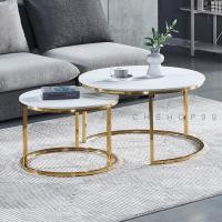 ราคา Wuxury Furniture โต๊ะกลางโซฟา TOPหินอ่อน สไตล์Luxury งานนำเข้าสวยหรู โต๊ะกาแฟ โต๊ะกลม ส่งฟรี รุ่น โมเดิร์น สีขาว (10753002)