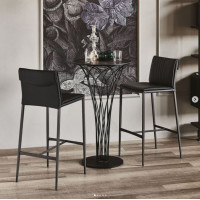 ราคา shira เก้าอี้บาร์ วัสดุขา metal หนังแท้ nappa สีดำ (10502909)