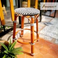 ราคา Anusarin เก้าอี้หวายทรงสูง 01 ทันสมัย ขนาด 65cmStoolBlck&Wh (10602816)