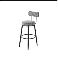 ราคา BFMF Shop เก้าอี้บาร์ขาเหล็ก สไตล์นอร์ดิก หลากสี ผ้าสักหลาด มีพนักพิง ขาวดำ (11090612)