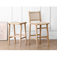 ราคา Muufurniture เก้าอี้บาร์ทรงสูงแต่งเชือกถัก รุ่น Kami (Size 40*45*97 cm.) (with backrest) (12223300)