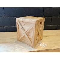 ราคา โกดังไม้ - เก้าอี้ไม้สนทรงกล่อง แต่งไม้คาดกากบาท ขนาดกว้าง 30* ยาว 30* สูง 35 ซม. (12316060)