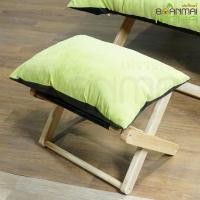 ราคา Baanmainicha เก้าอี้ไม้วางเท้า เบาะผ้ากำมะหยี่ เบาะสีเขียว (10443327)