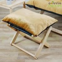 ราคา Baanmainicha เก้าอี้ไม้วางเท้า เบาะผ้ากำมะหยี่ เบาะสีทอง (10443329)