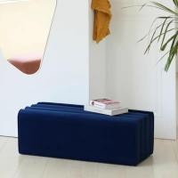 ราคา MY DOLLS HOUSE เวฟวี่สตูล Wavy Stool สตูลผ้ากำมะหยี่ BLUE 100x44x40H CM. (12109355)