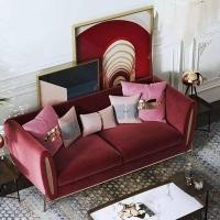 ราคา shira ชุดโซฟา สีแดง  ชุดโซฟาเนื้อผ้ากำมะหยี่2 Seats Sofa ทันสมัยสวยหรู (10268417)
